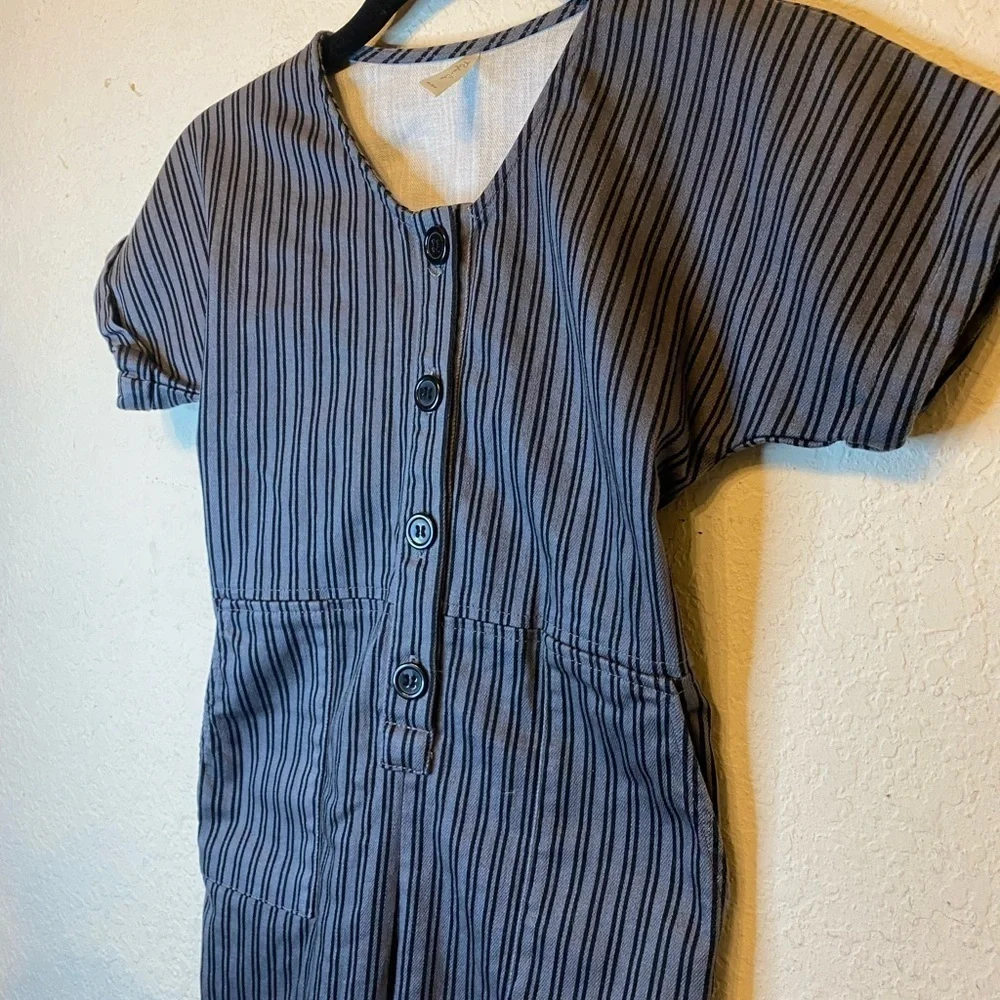 Rylee + Cru Short Sleeve Utility Jumpsuit Stretchy Crop Gray 4T/5T